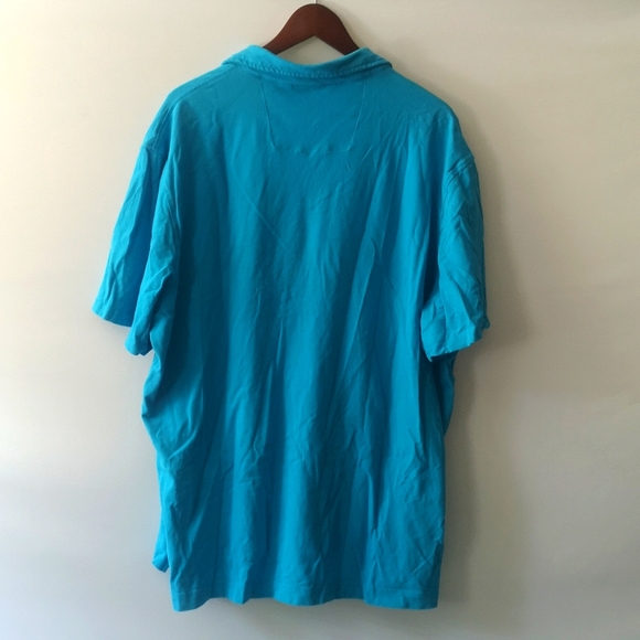 Men's XXL Robert Graham 3-Button Collar Short-sleeve Golf Shirt, Blue & Skeleton - Picture 4 of 4